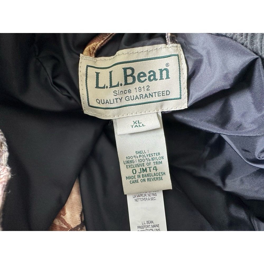 L.L. Bean Bib Insulated Overalls Mens XL Tall Realtree Camo Adjustable Strap NWT - Picture 11 of 13